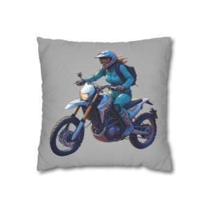 Scrambling Bikes Square Poly Canvas Pillowcase