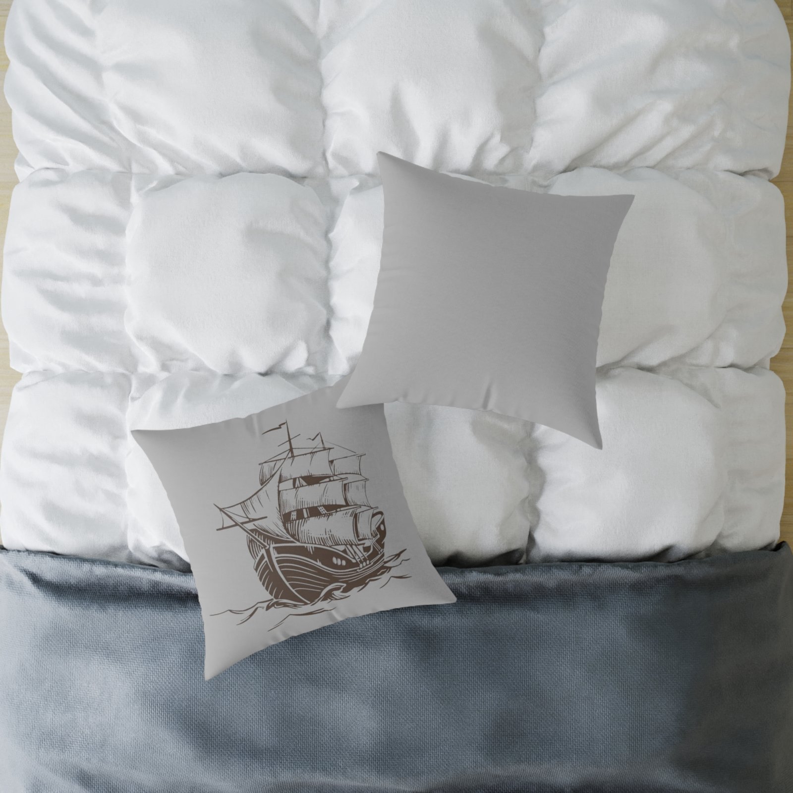 Square Pillow Ships Boats Yachts Sea Sailing Vessels Nautical Decor - Image 12