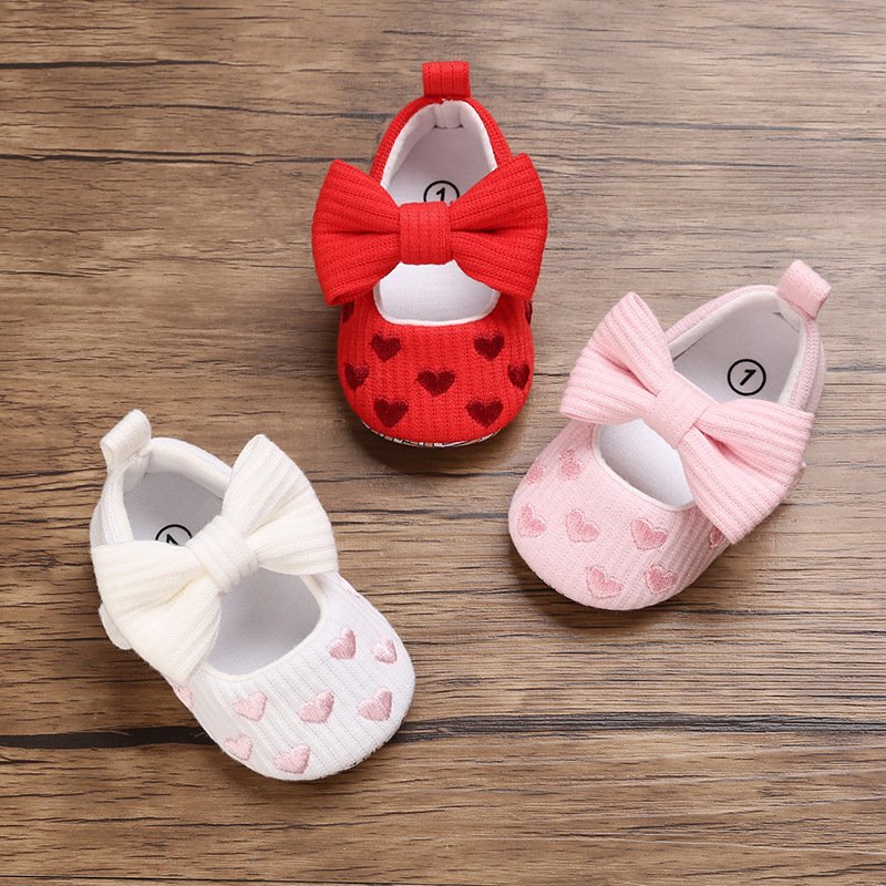 0-1 Years Old Baby Cotton Love Pattern Princess Baby Toddler Shoes - Image 5