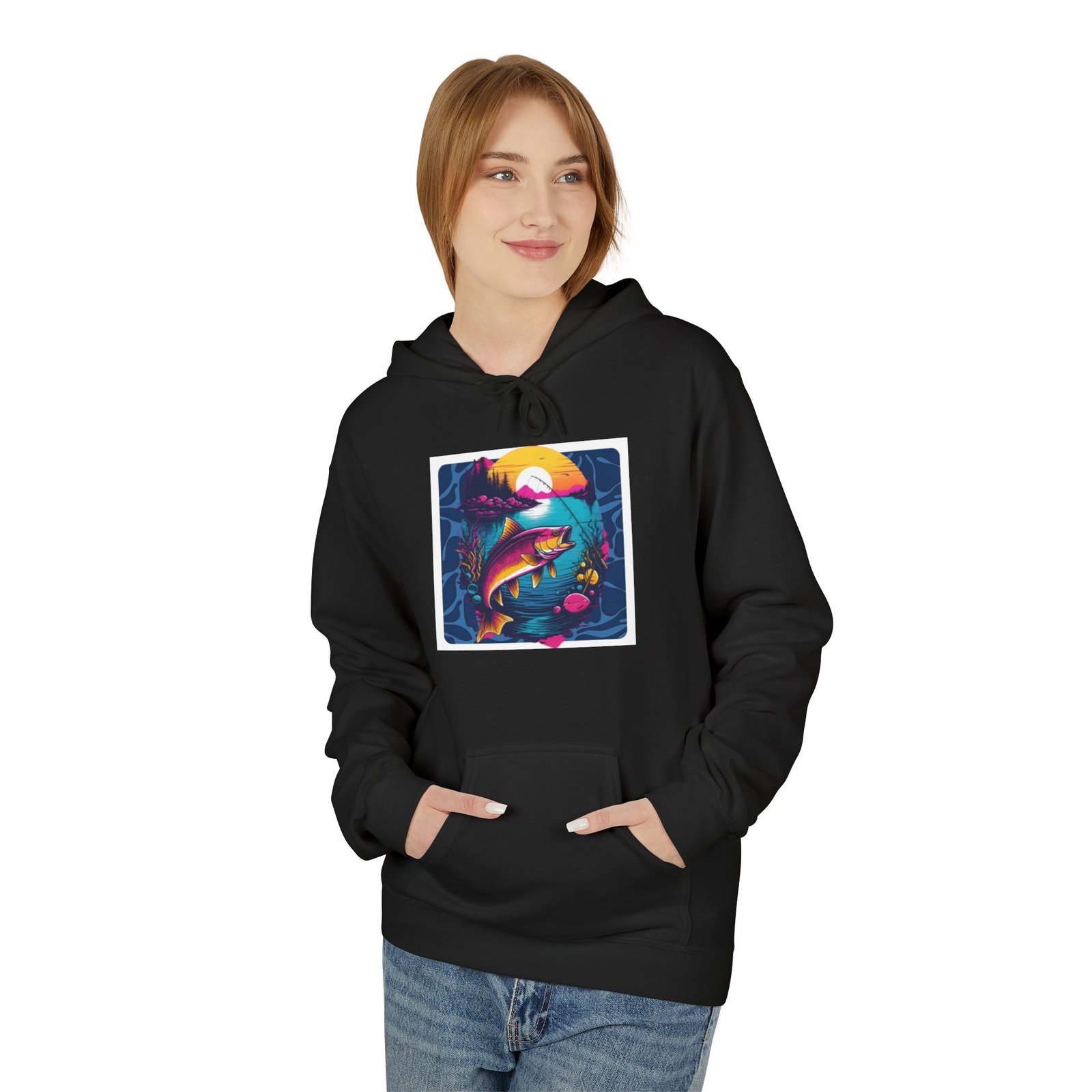 Fishing Adventure Water Sport Fleece Hoodie | Perfect Gift for Anglers, Outdoor Enthusiasts, Fishing Trips, Birthdays, and Summer - Image 15