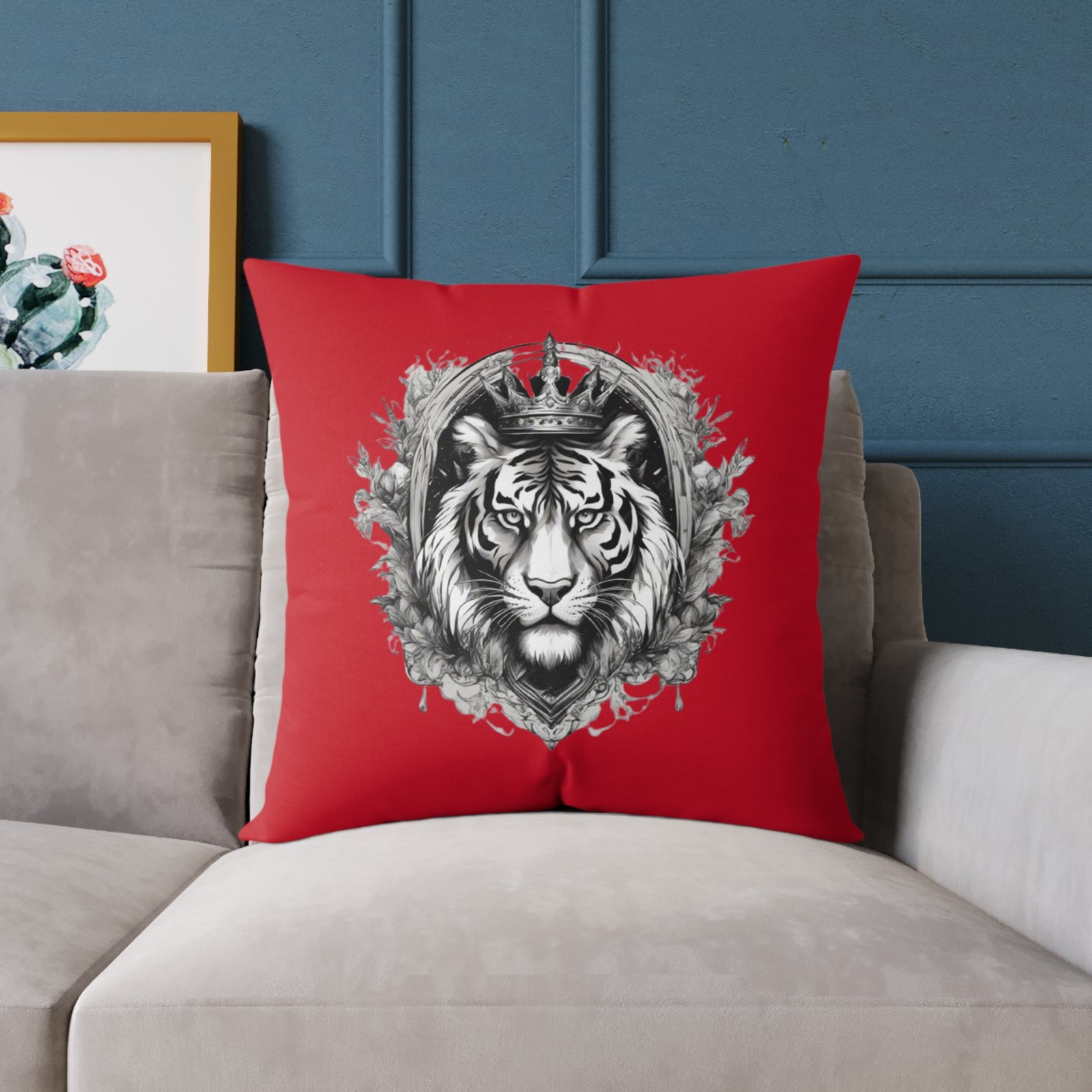 Tiger Square Poly Canvas Pillow - Image 15