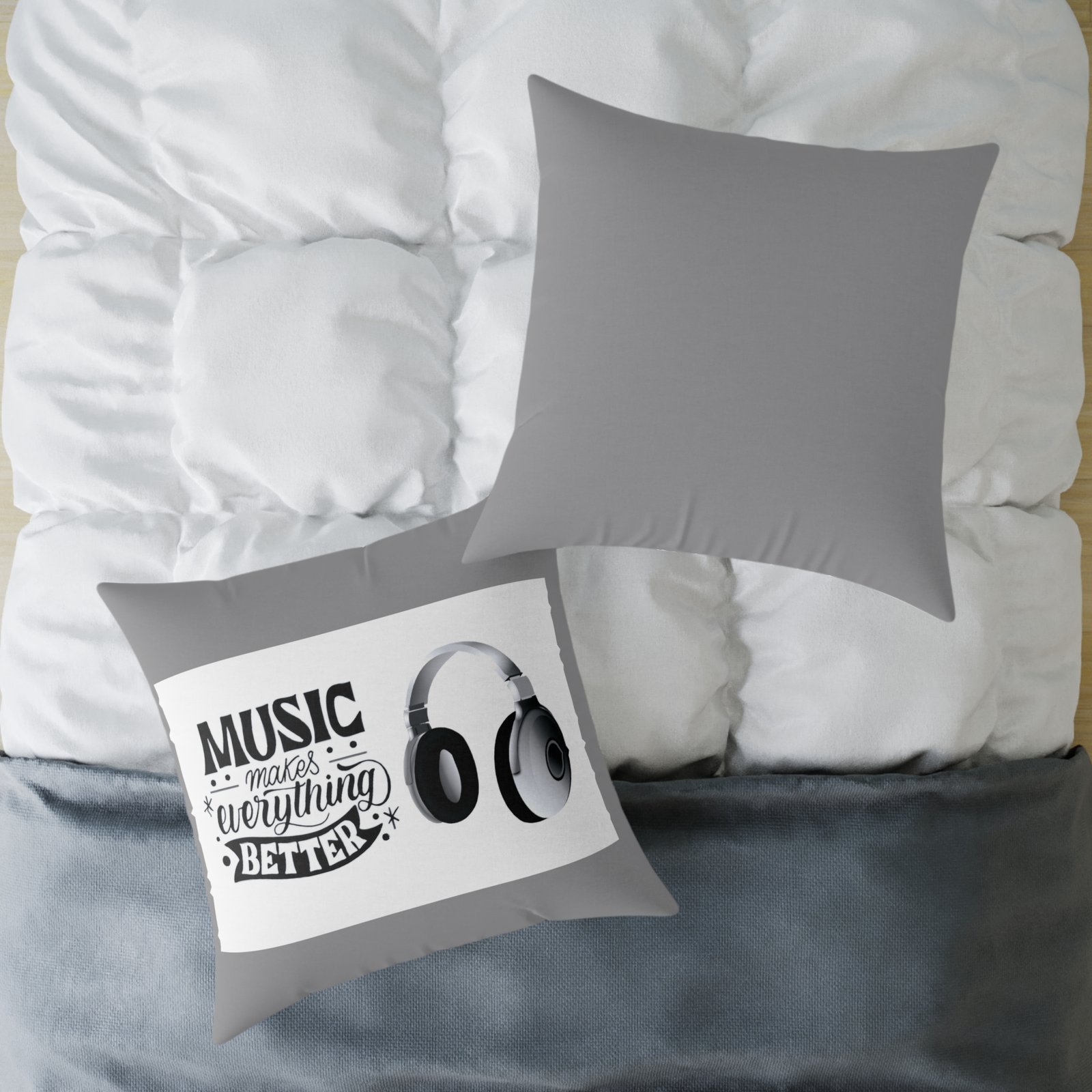 Headphones Poly Canvas Pillow - Image 20