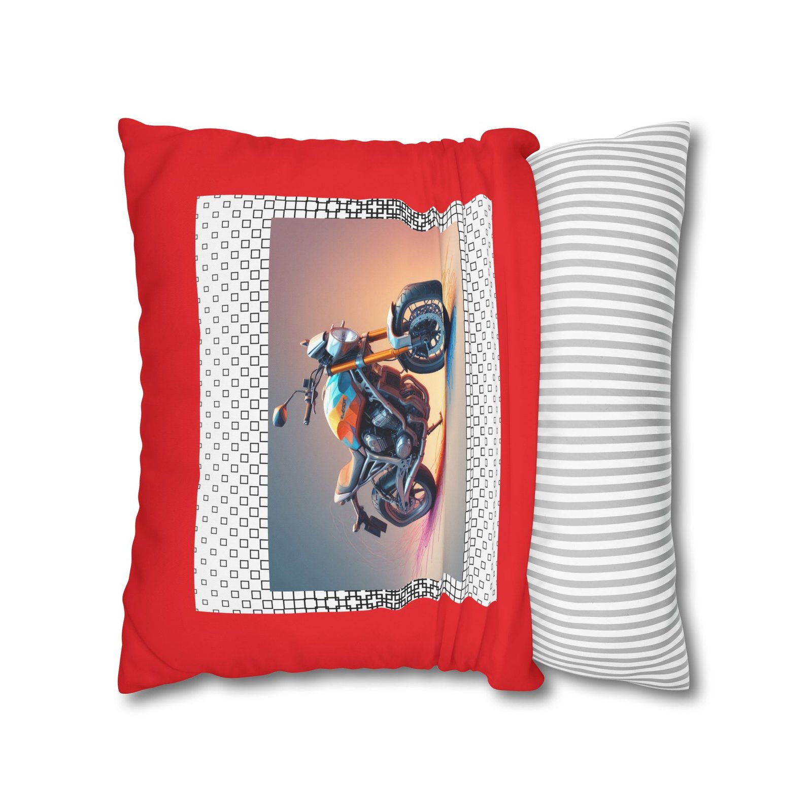 Scrambling Bikes Square Poly Canvas Pillowcase - Image 10