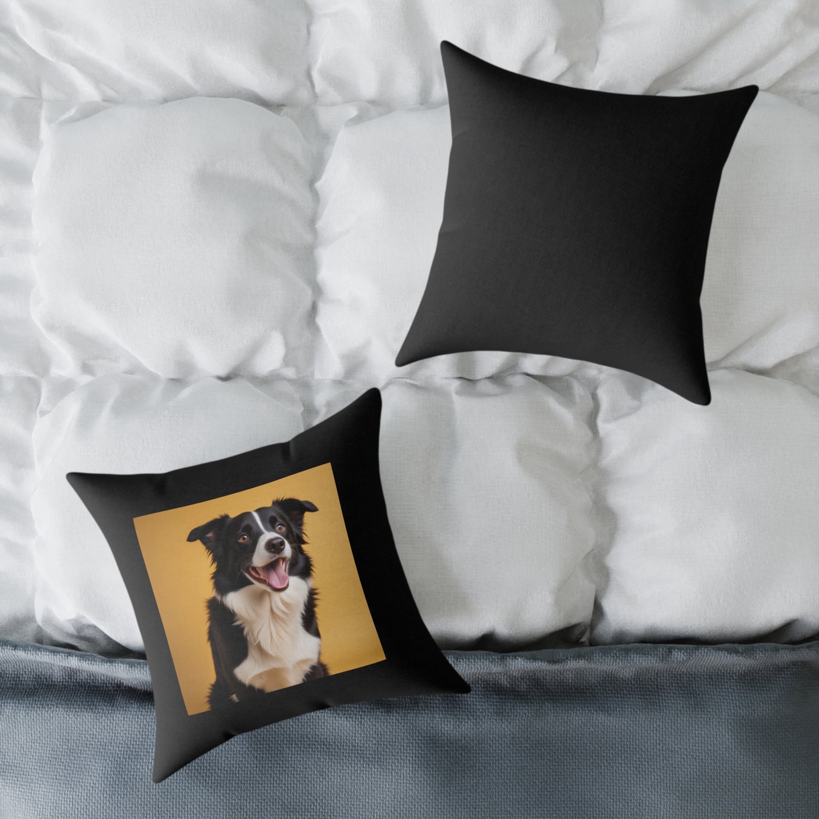 Border Collie Dog Pet Puppy Cushion .Square Poly Canvas Pillow 08 - Image 8