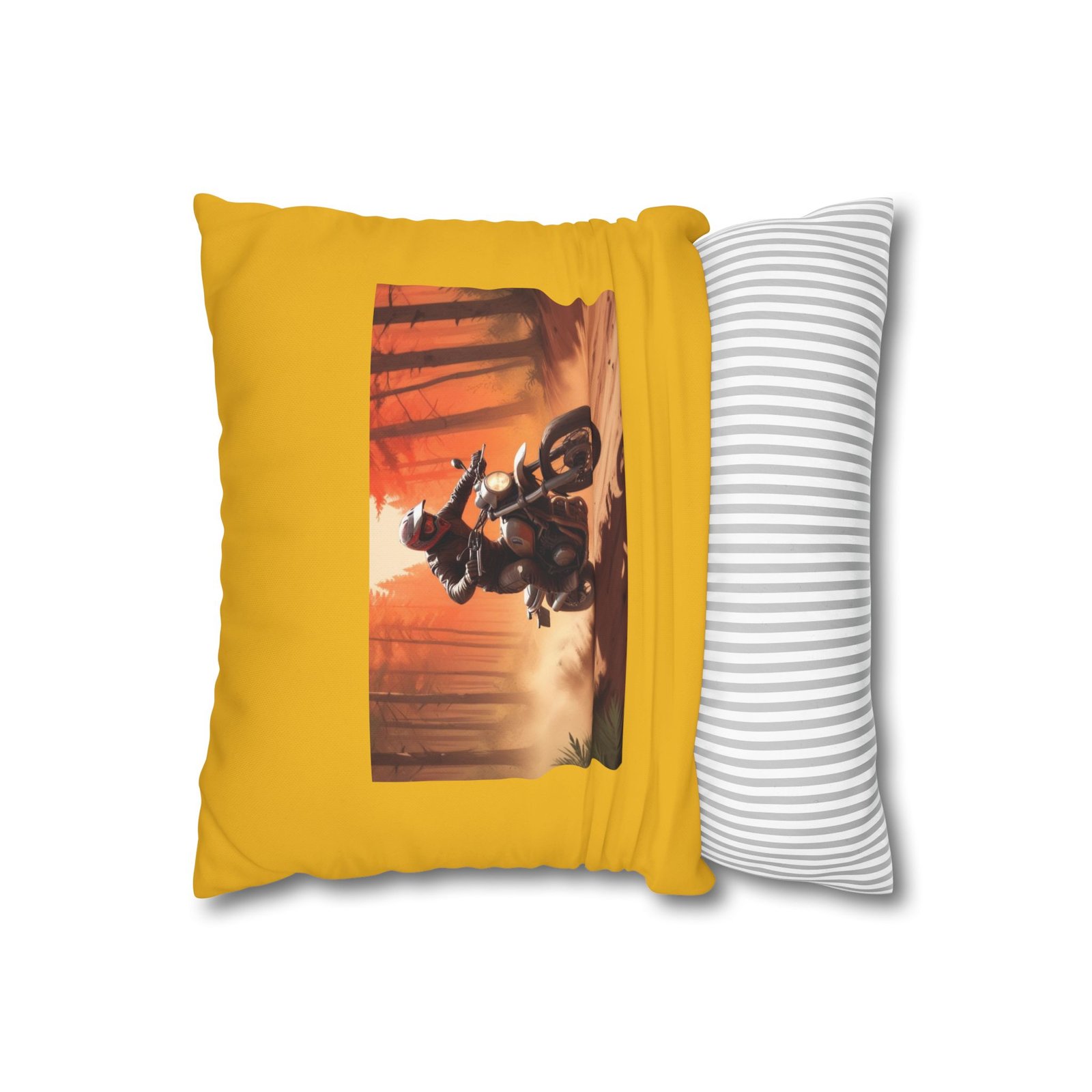 Scrambling Bikes Square Poly Canvas Pillowcase - Image 2