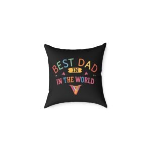 Best Dad Square Poly Canvas Pillow
