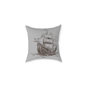Square Pillow Ships Boats Yachts Sea Sailing Vessels Nautical Decor