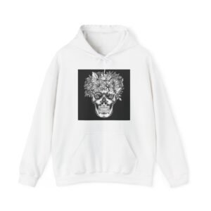 Skull Roses Tattoo Flowers Hoodie, Gothic Sweatshirt, Edgy Pullover, Dark Floral