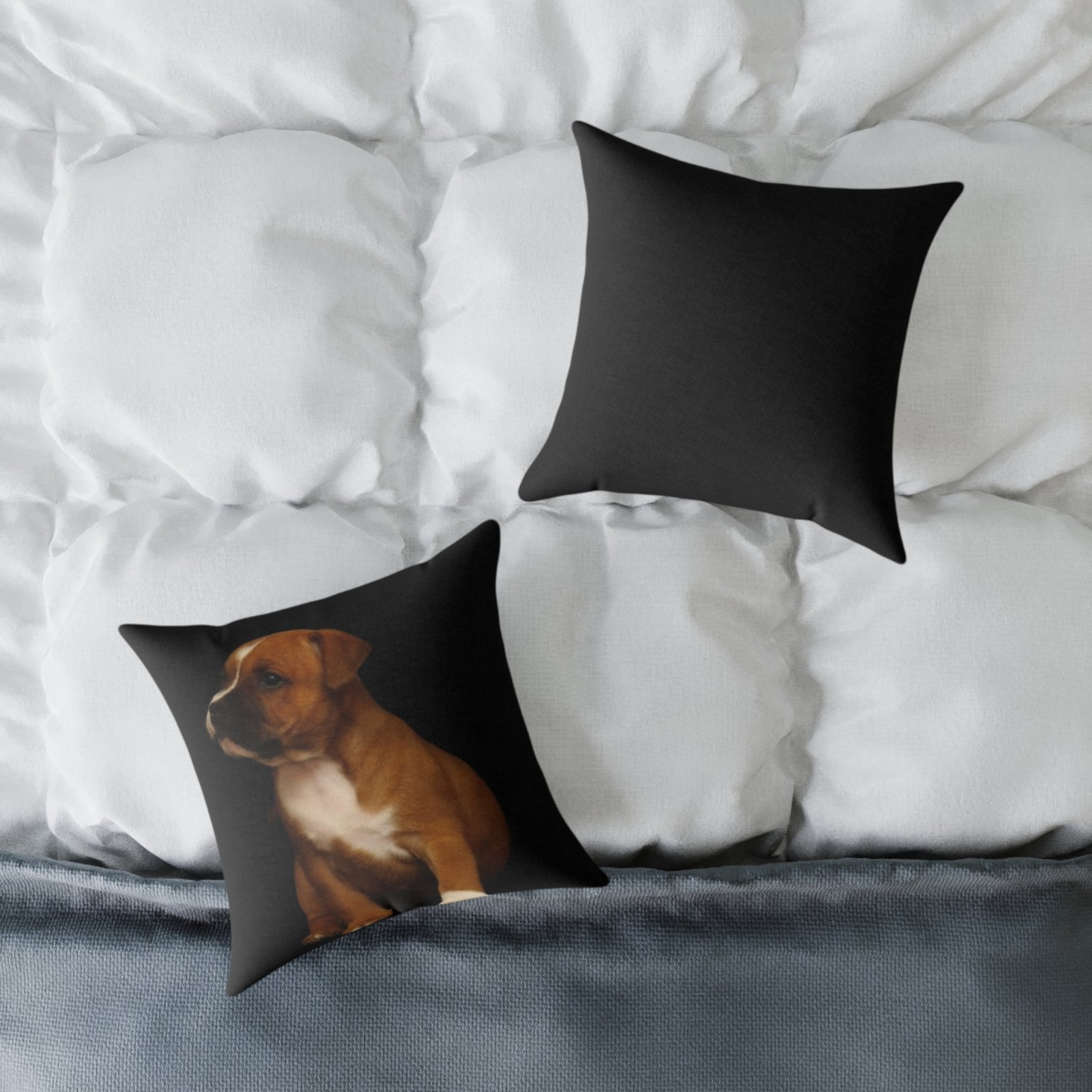 Staffordshire Bull Terrier Square Poly Canvas Pillow 08 - Image 4