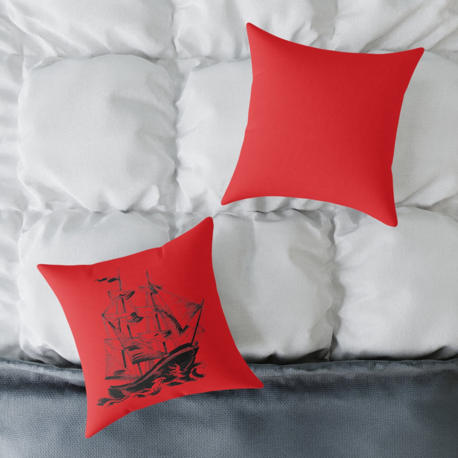 Square Pillow Ships Boats Yachts Sea Sailing Vessels Nautical Decor - Image 8