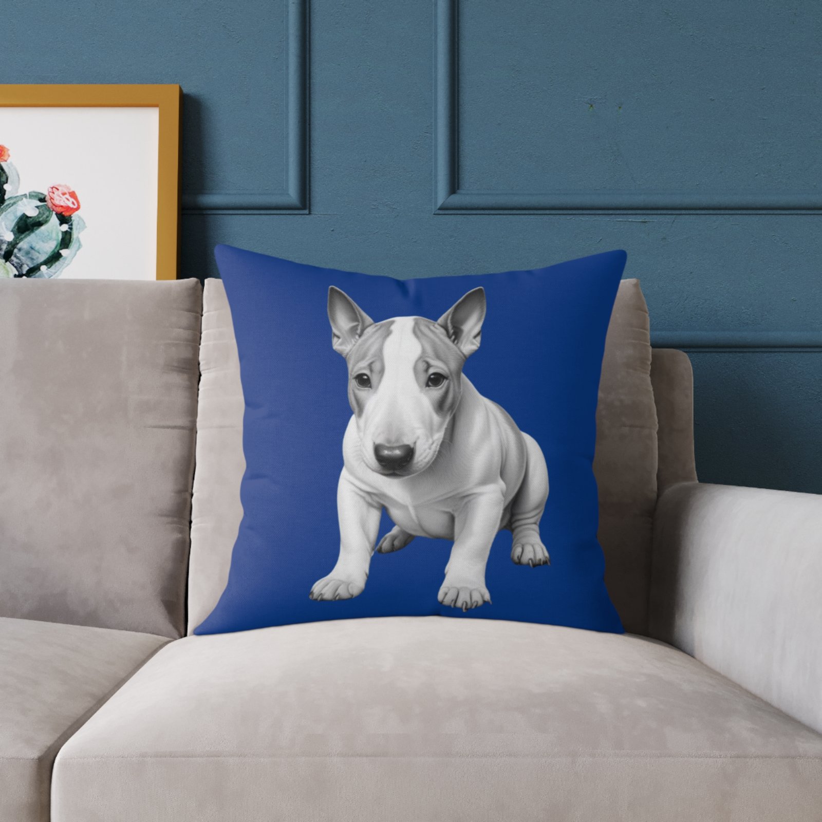 English Bull Terrier Square Poly Canvas Pillow - Image 11