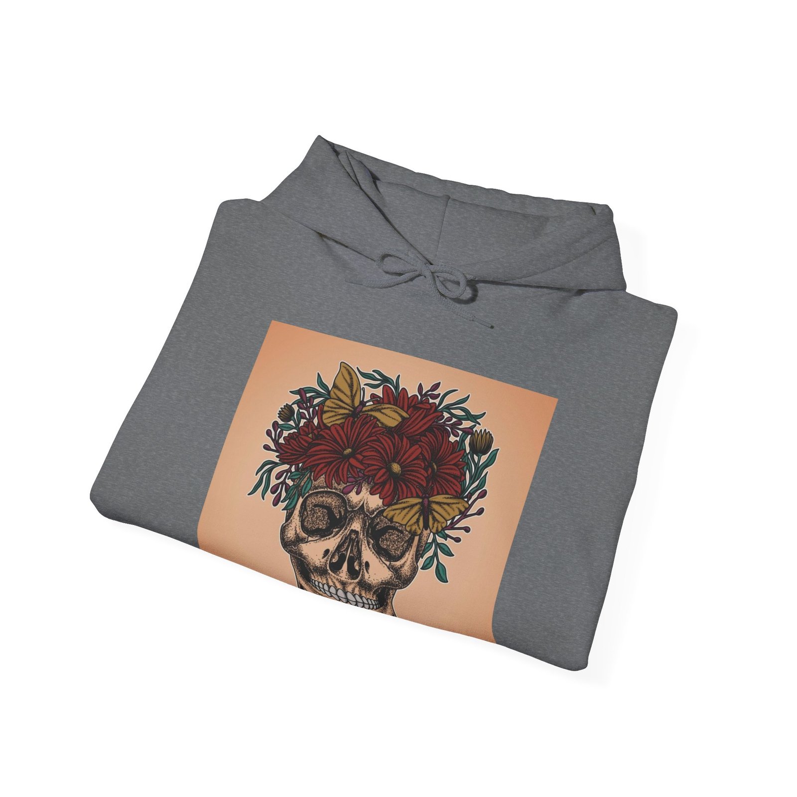 Skull Roses Tattoo Flowers Hoodie, Gothic Sweatshirt, Edgy Pullover, Dark Floral - Image 44