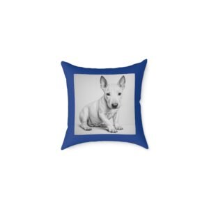English Bull Terrier Square Poly Canvas Pillow Cushion 08