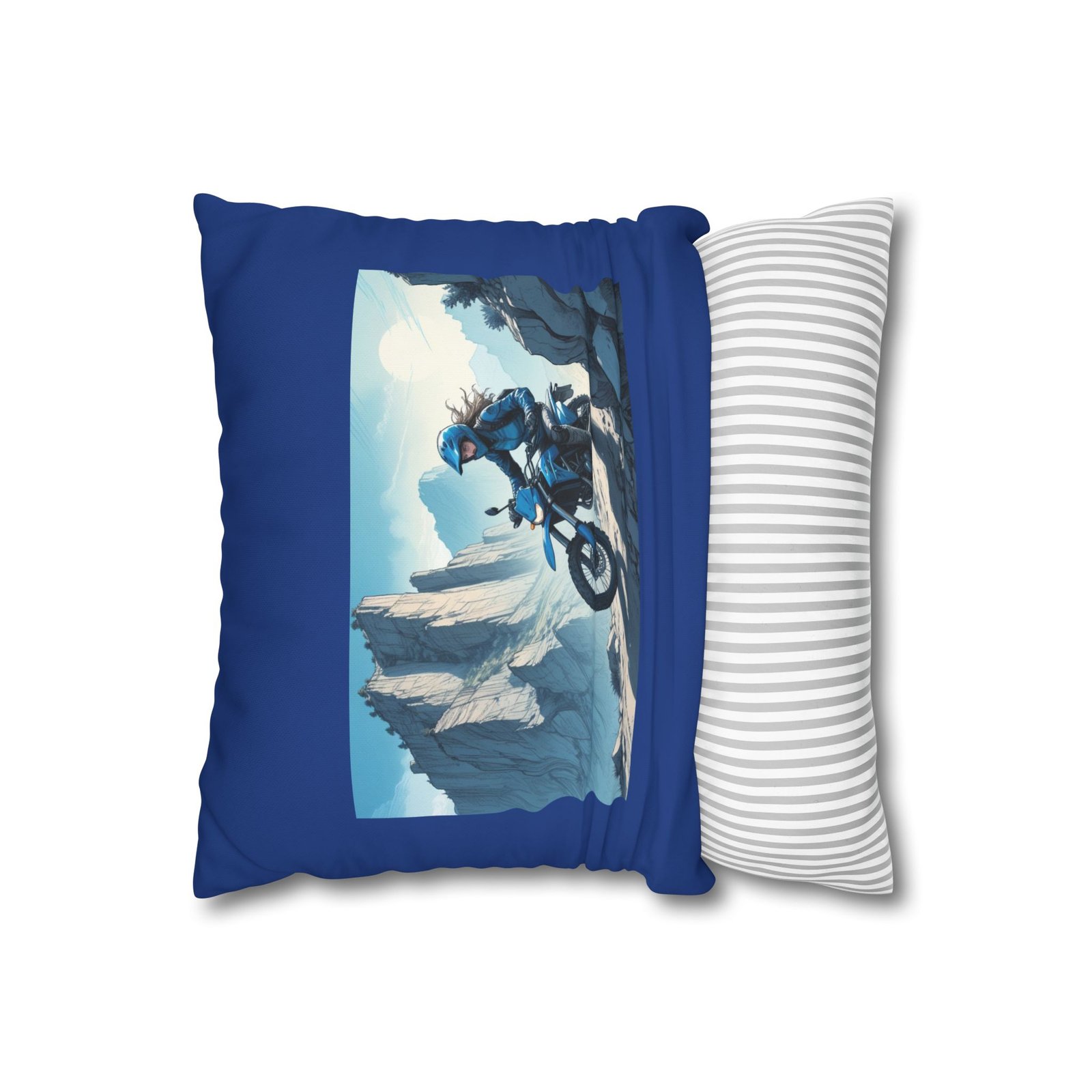 Scrambling Bikes Square Poly Canvas Pillowcase - Image 2