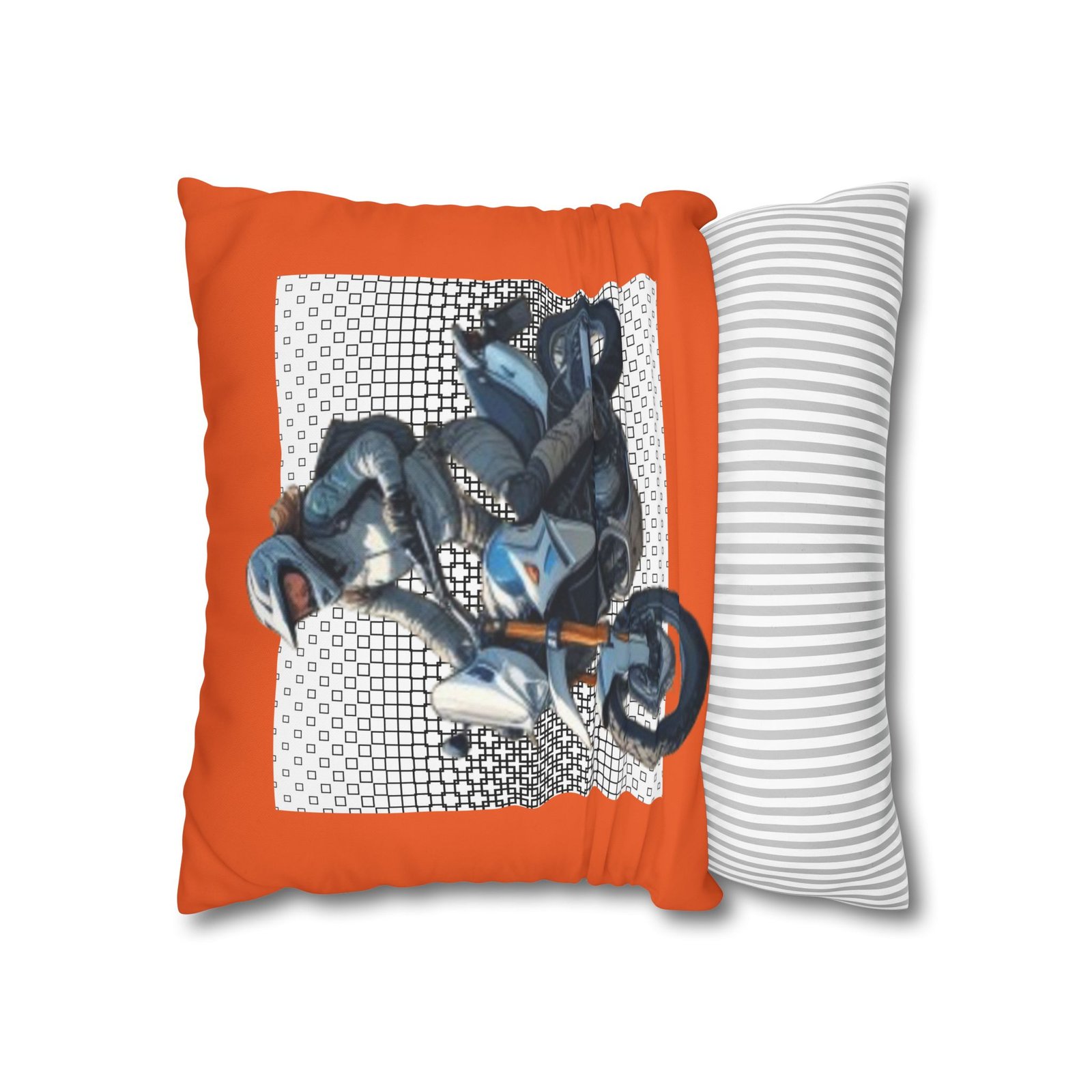 Scrambling Bikes Square Poly Canvas Pillowcase - Image 6