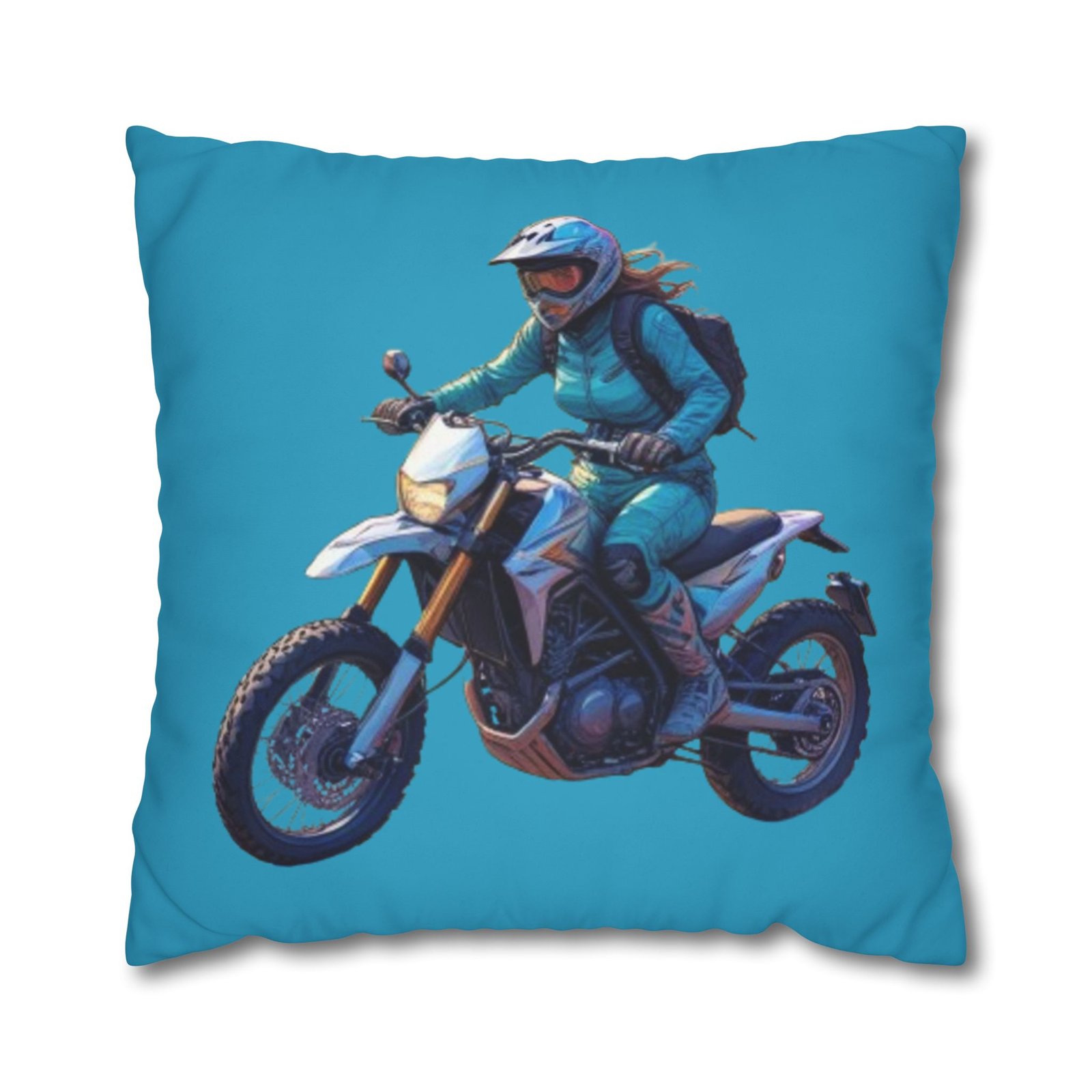 Scrambling Bikes Square Poly Canvas Pillowcase - Image 17