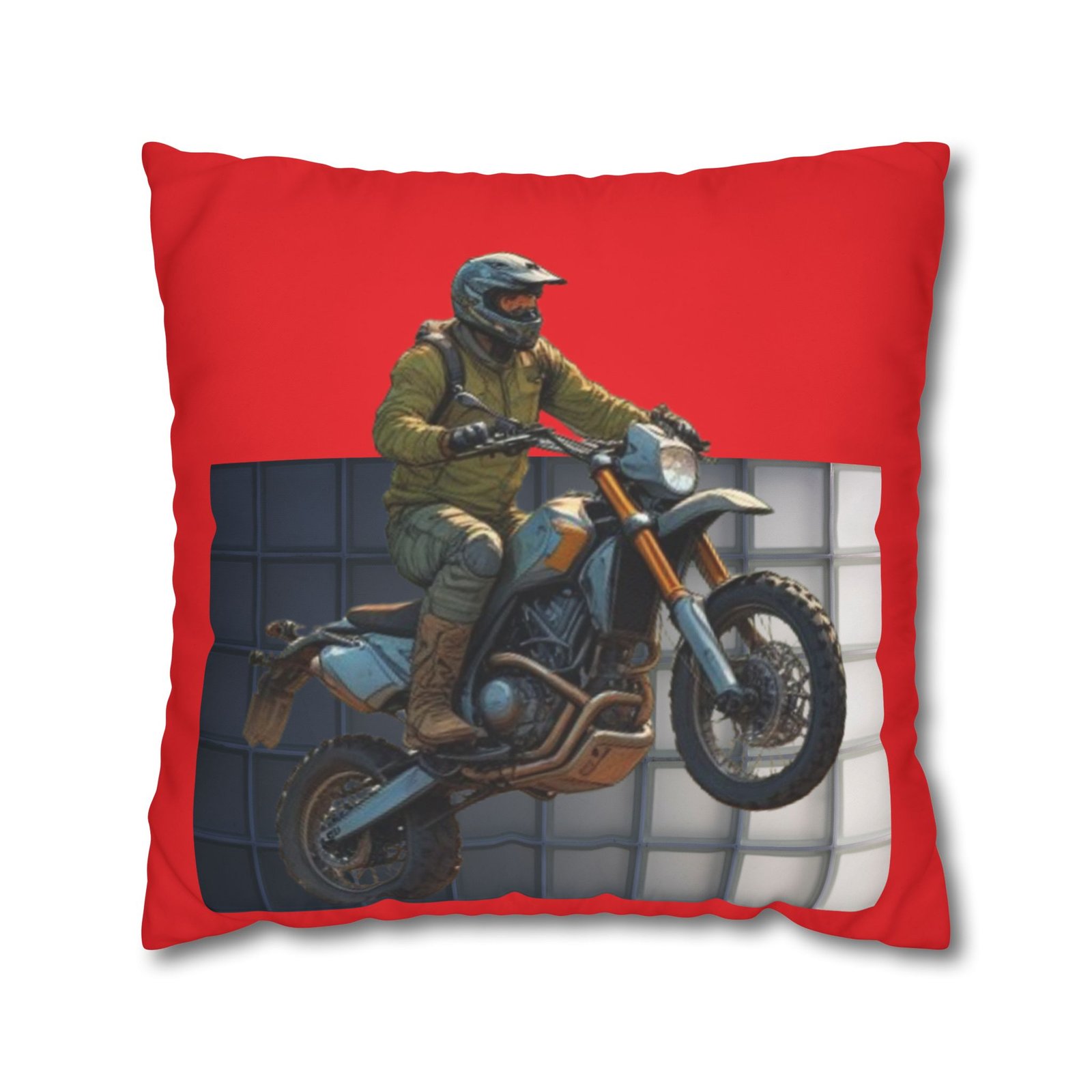 Scrambling Bikes Square Poly Canvas Pillowcase - Image 13