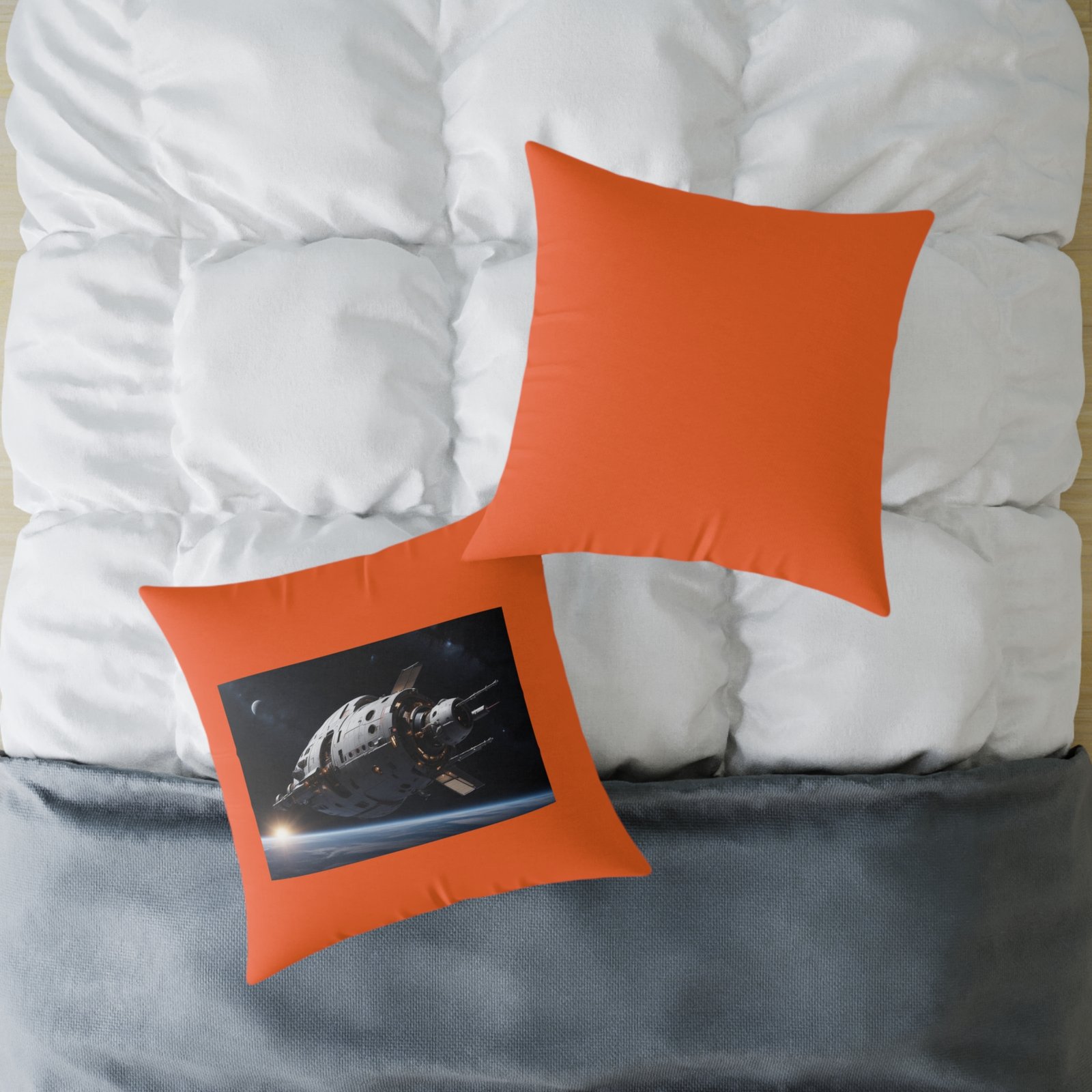Space Ship Square Poly Canvas Pillow - Image 16