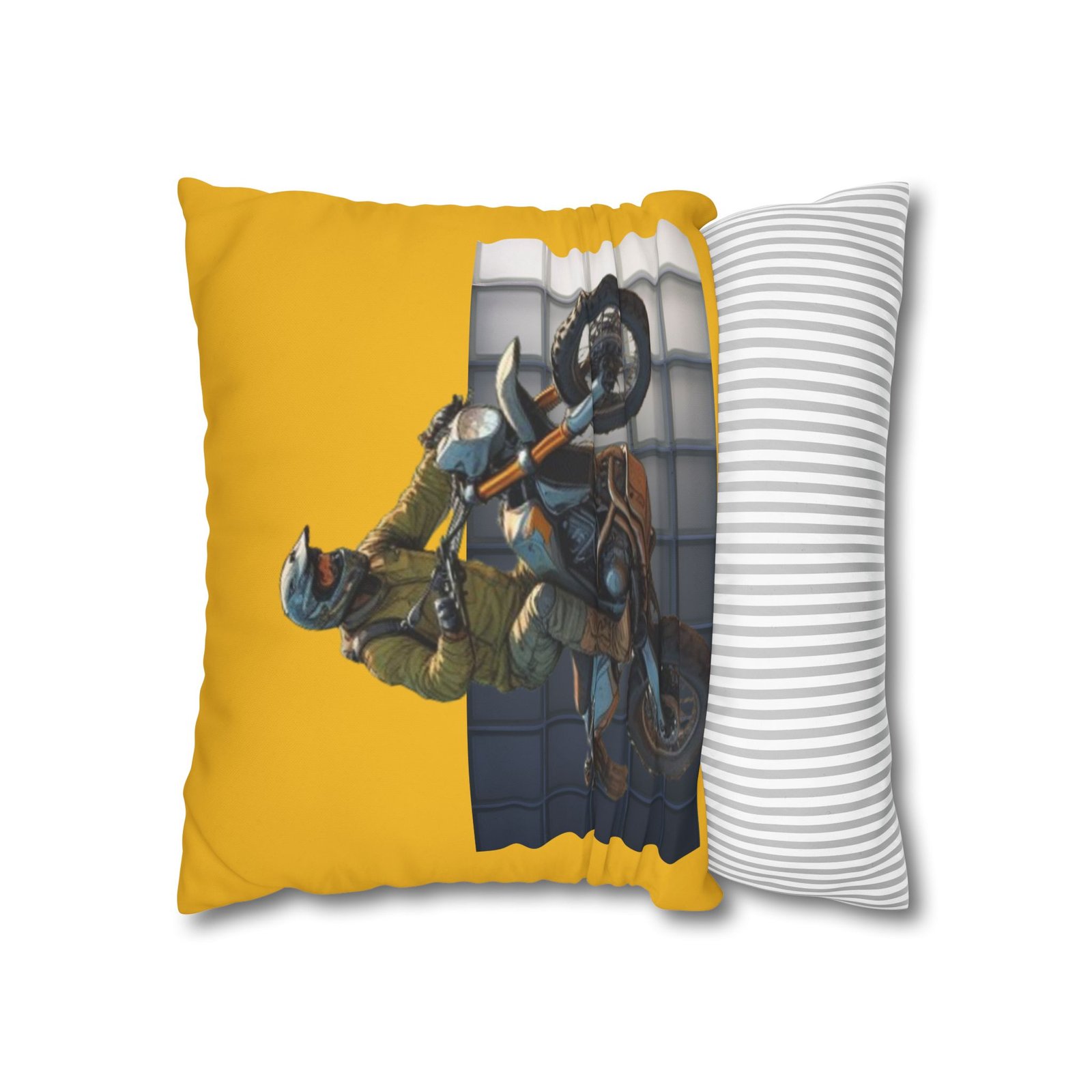 Scrambling Bikes Square Poly Canvas Pillowcase - Image 6