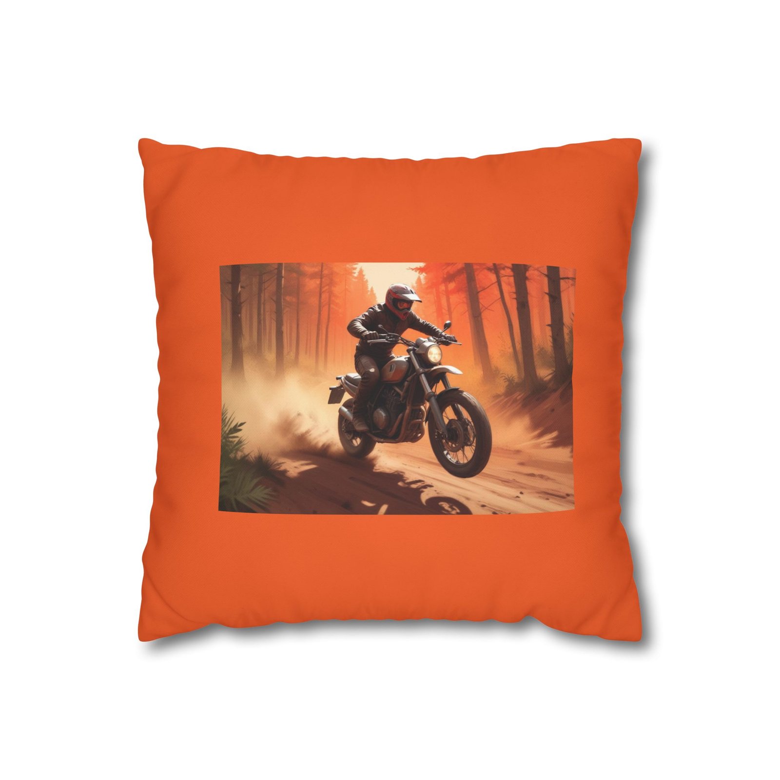Scrambling Bikes Square Poly Canvas Pillowcase