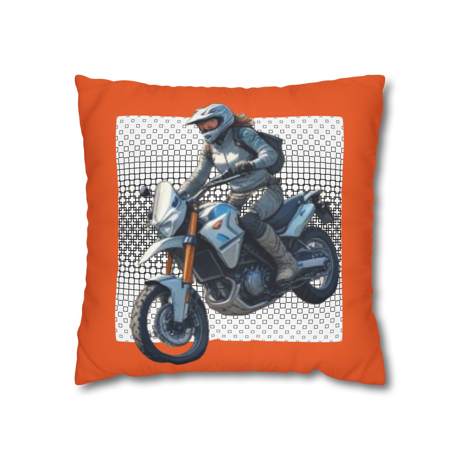 Scrambling Bikes Square Poly Canvas Pillowcase - Image 5