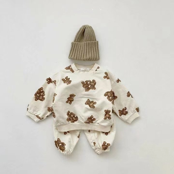 Cute Cartoon Baby And Toddler Full Print Two Piece Bear Set - Image 3