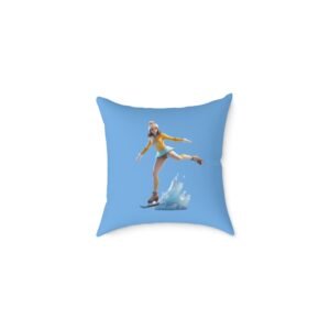 Ice Skating Square Poly Canvas Pillow