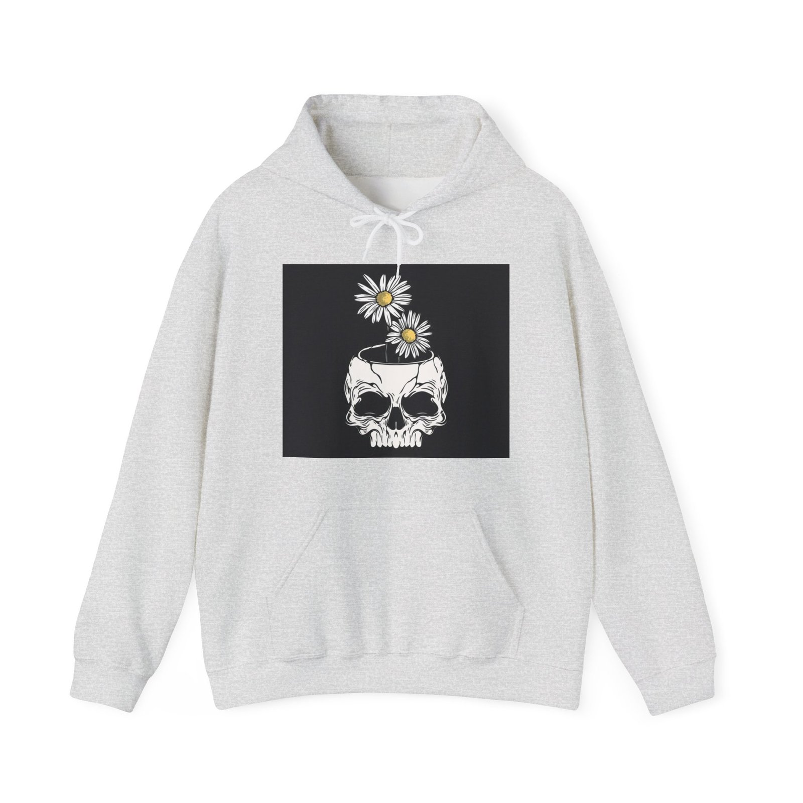 Skull Roses Tattoo Flowers Hoodie, Gothic Sweatshirt, Edgy Pullover, Dark Floral - Image 5