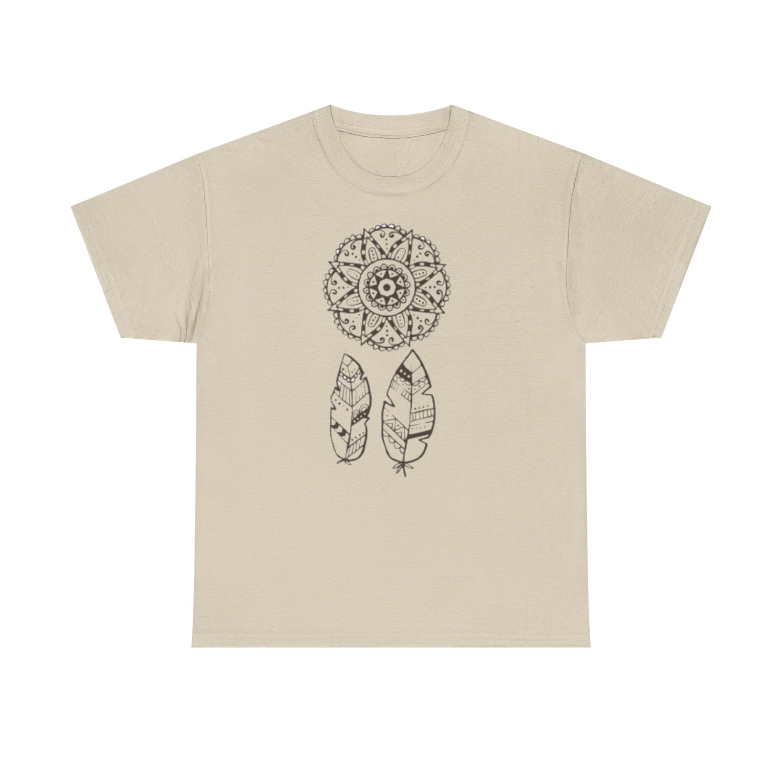 Vibrant Dream Catcher Tattoo Unisex Heavy Cotton Tee, Soft Graphic Tee, Casual Wear, Festival Shirt, Gift for Flower Lovers - Image 5