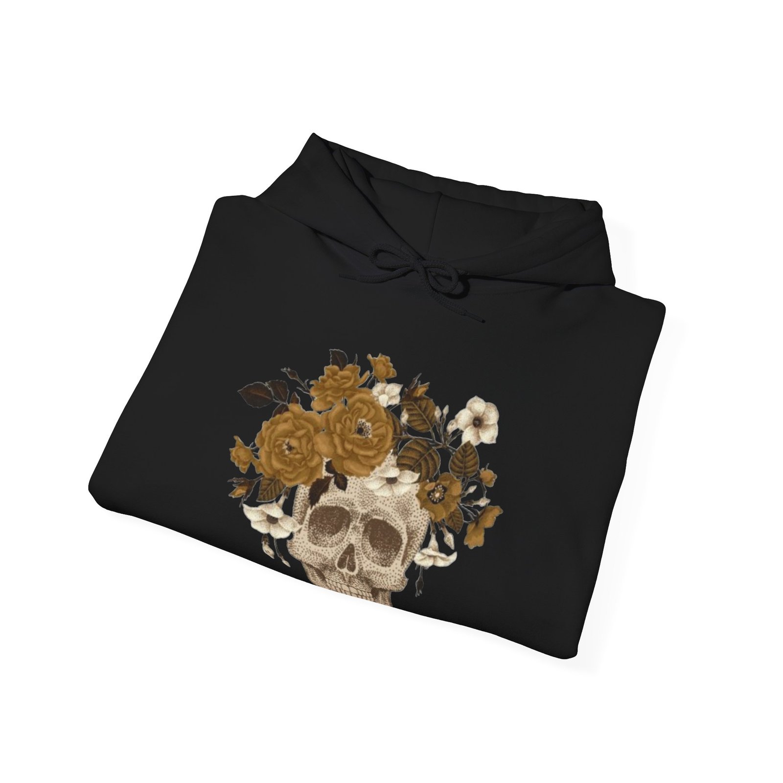 Skull Roses Tattoo Flowers Hoodie, Gothic Sweatshirt, Edgy Pullover, Dark Floral - Image 12