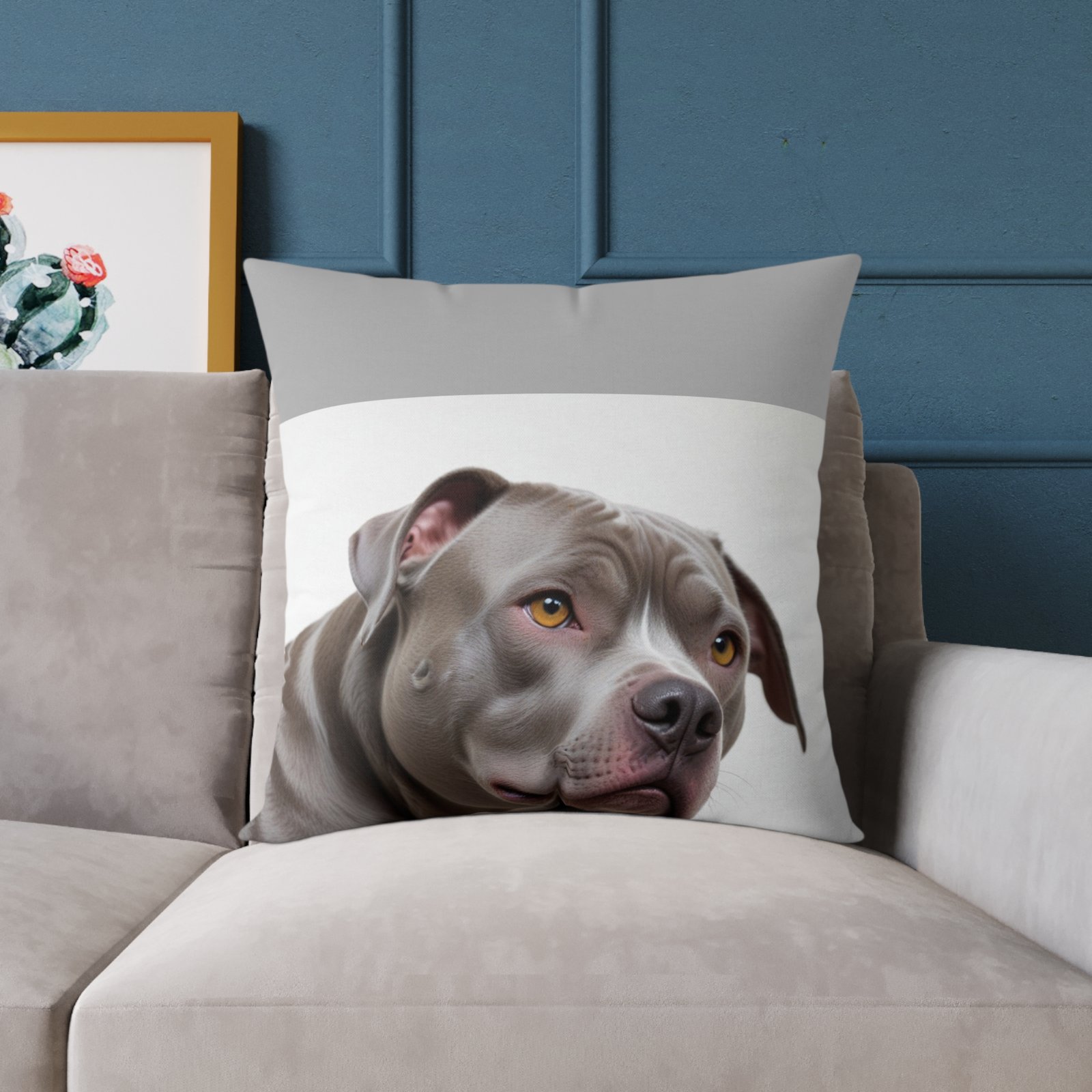 Staffordshire Bull Terrier Square Poly Canvas Pillow - Image 15