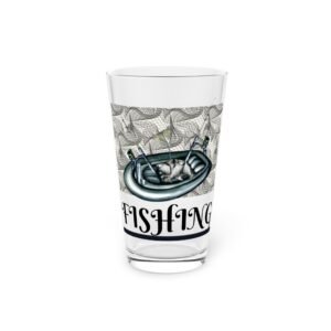 Fish Fishing Water Sports  Glass Pint Glass, Unique Beer Glass, Funny Gift for Fisherman, Independence Day Drinkware, Perfect for Summer BBQs