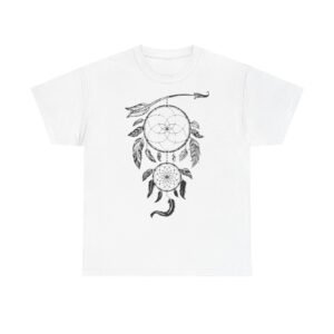 Vibrant Dream Catcher Tattoo Unisex Heavy Cotton Tee, Soft Graphic Tee, Casual Wear, Festival Shirt, Gift for Flower Lovers