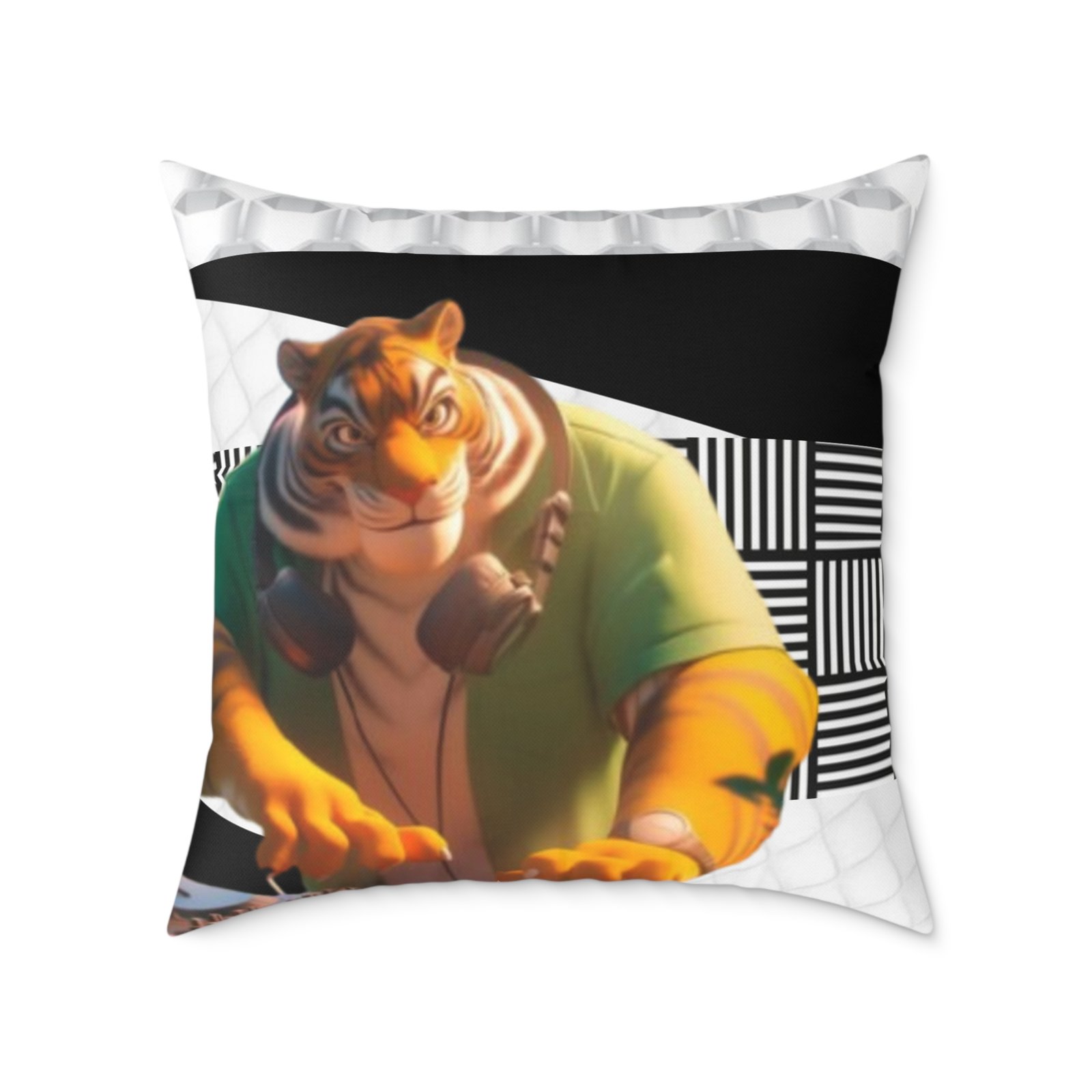 Music Dj Animal Headphones Square Poly Canvas Pillow 08 - Image 17