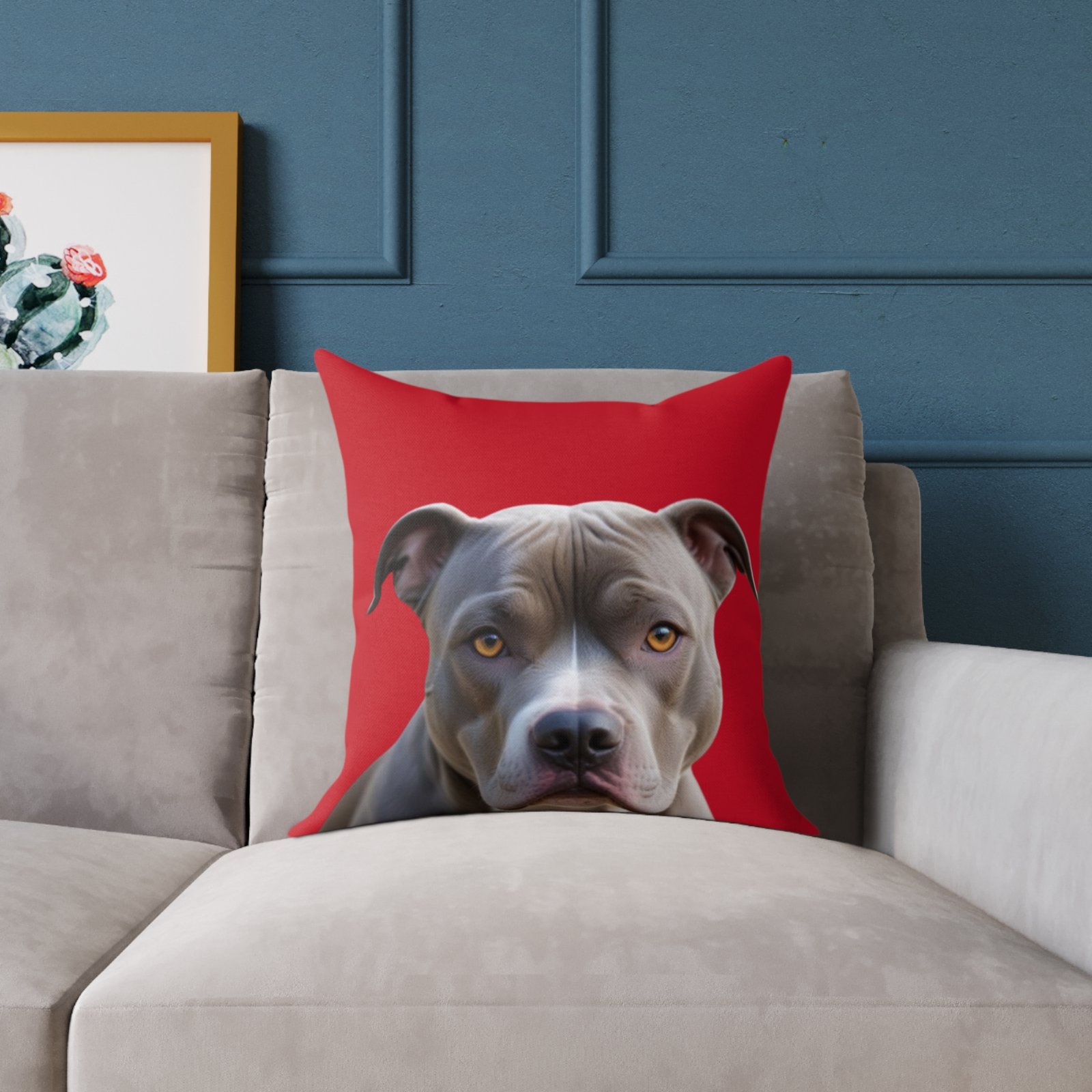 Staffordshire Bull Terrier Square Poly Canvas Pillow - Image 7