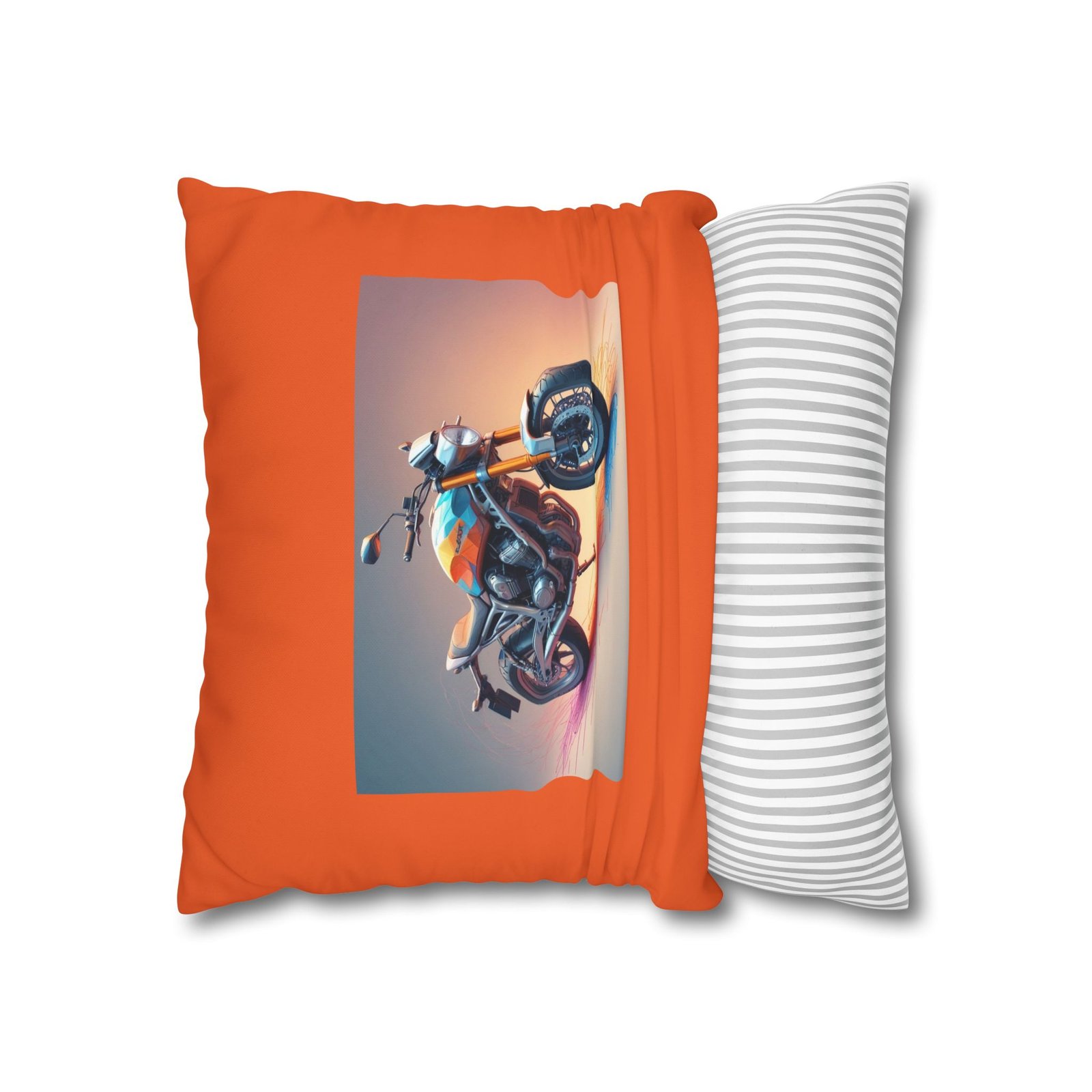 Scrambling Bikes Square Poly Canvas Pillowcase - Image 6