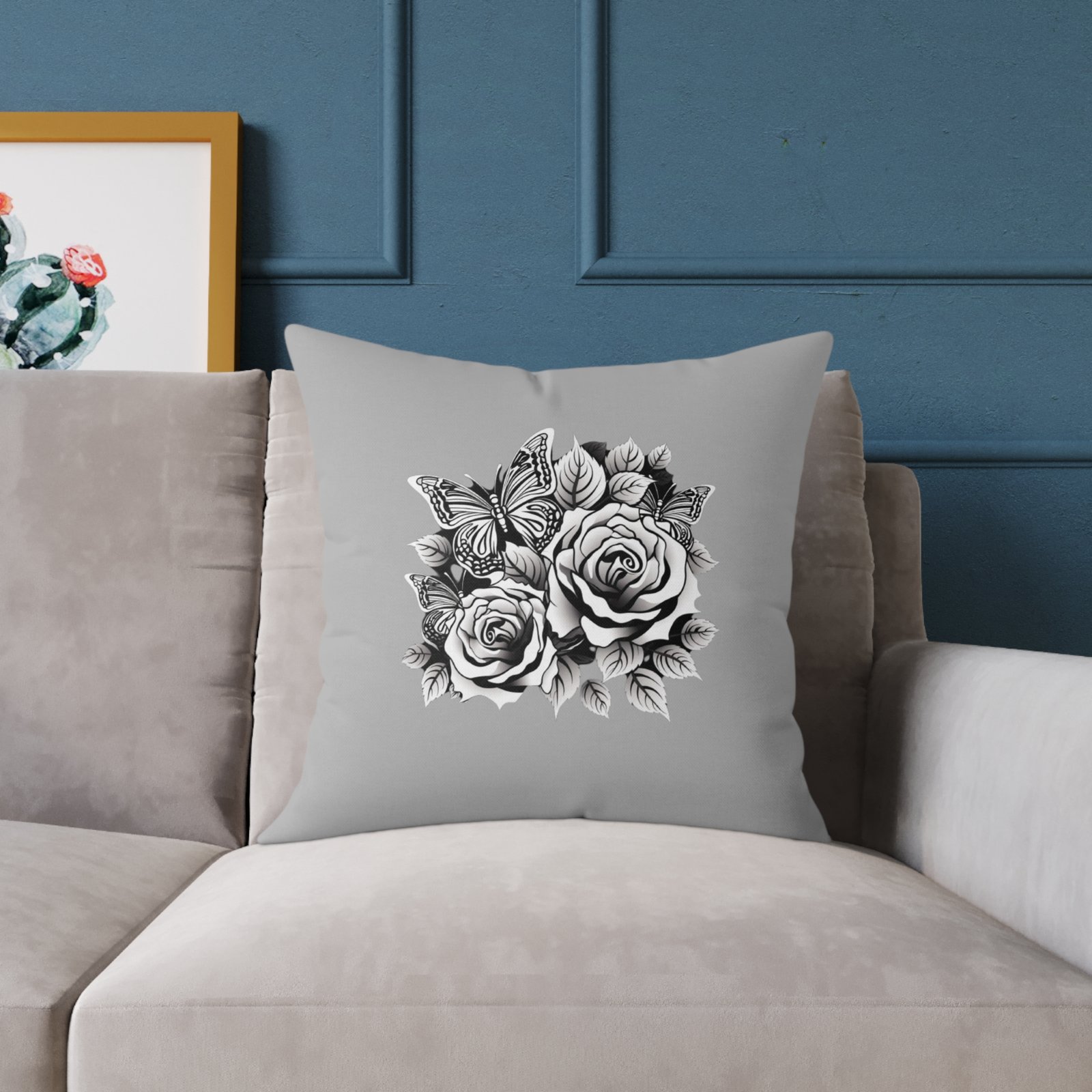 Butterfly Square Poly Canvas Pillow - Image 11