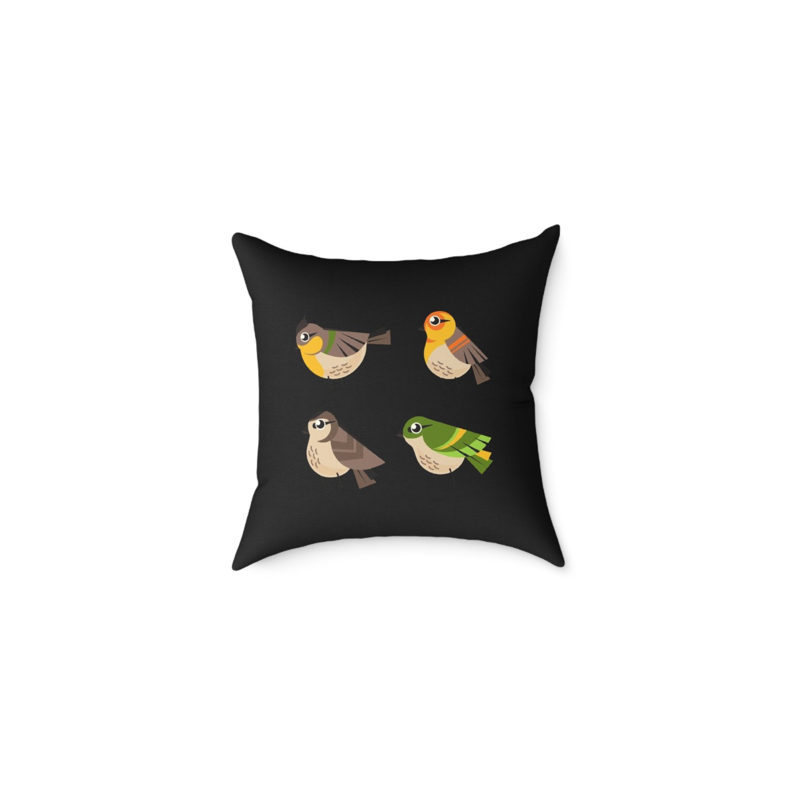 Bird Design Square Poly Canvas Pillow