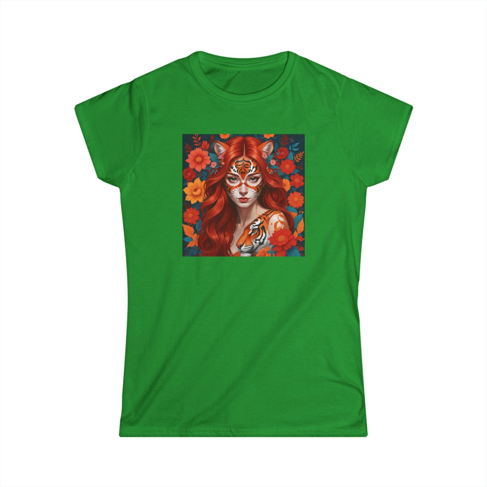 Tiger Lady Art Design Tattoo Soft style Tshirt - Image 10