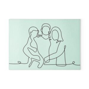 Family  Glass Cutting Board - Unique Kitchen Decor, Perfect Gift for Chefs, Home Cooks, and Housewarmings, Ideal for Birthdays or Holidays
