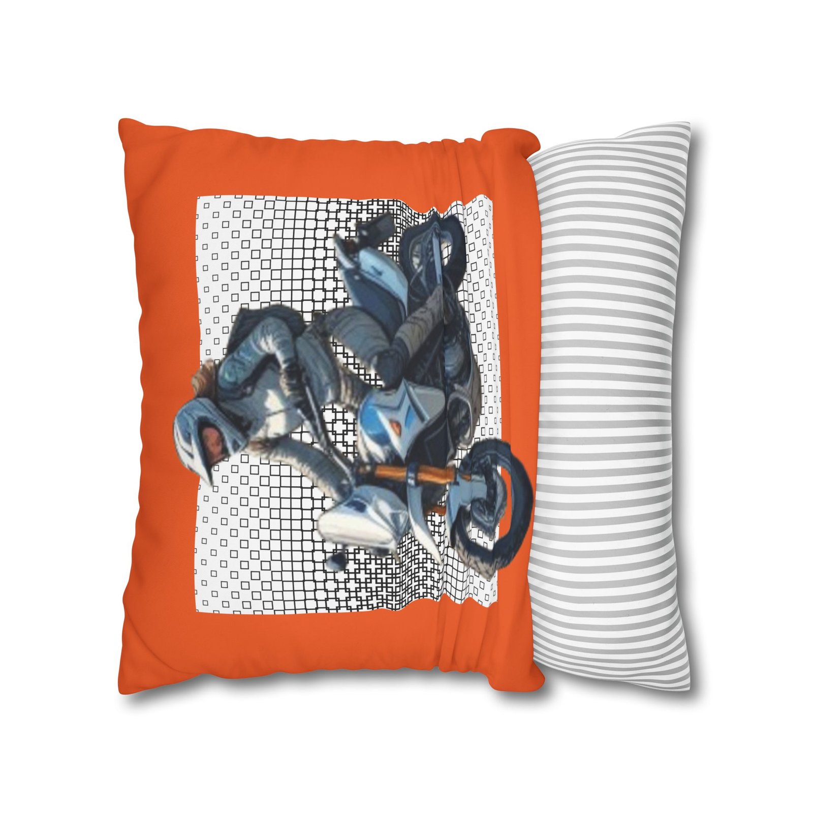 Scrambling Bikes Square Poly Canvas Pillowcase - Image 10