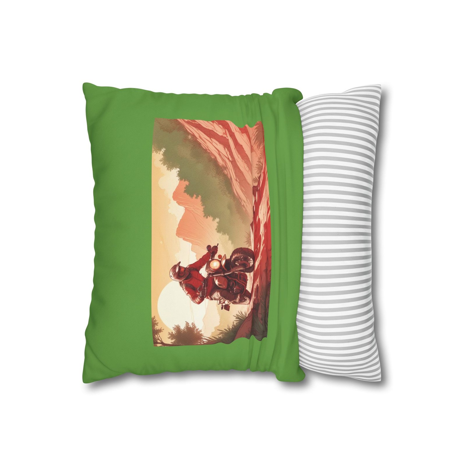 Scrambling Bikes Square Poly Canvas Pillowcase - Image 2