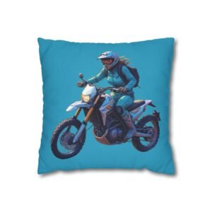 Scrambling Bikes Square Poly Canvas Pillowcase
