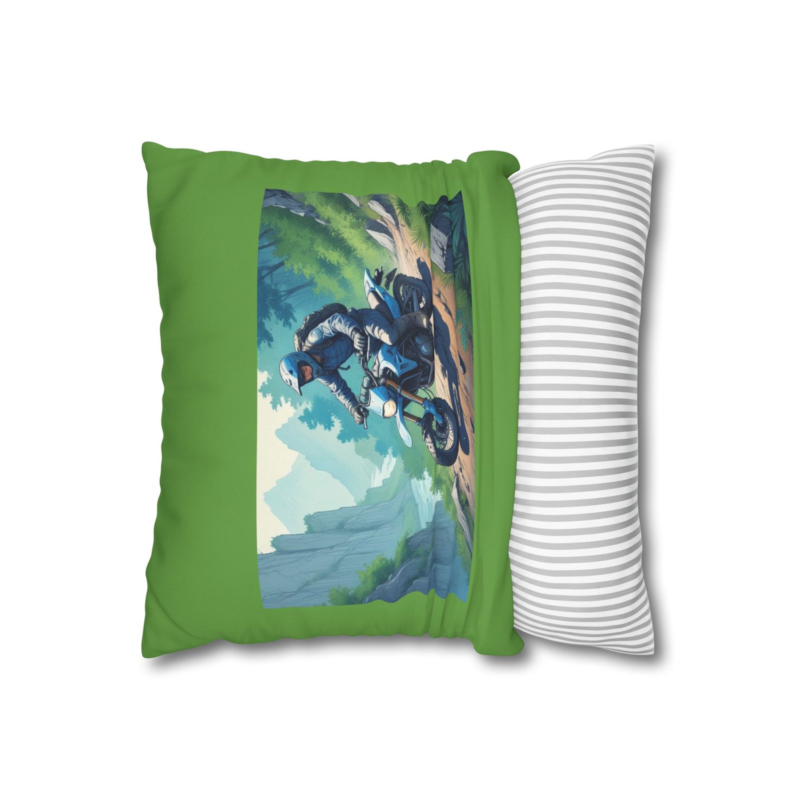 Scrambling Bikes Square Poly Canvas Pillowcase - Image 2