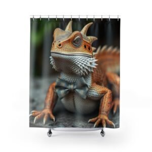 Bearded Dragon Shower Curtain, Unique Bathroom Decor, Reptile Lovers Gift, Fun Home Accessories, Quirky Bathroom Style