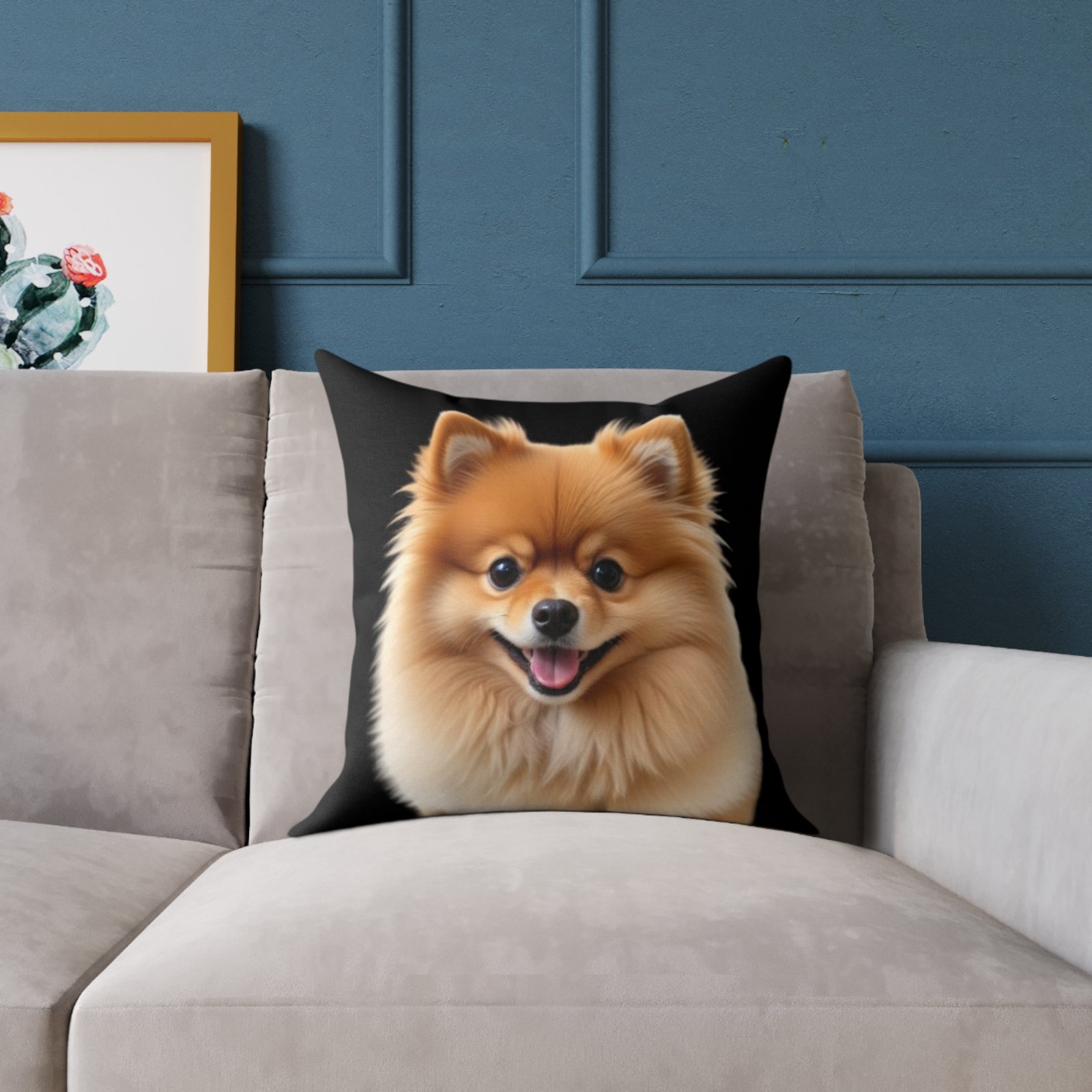Pomeranian Dog Square Poly Canvas Pillow - Image 7
