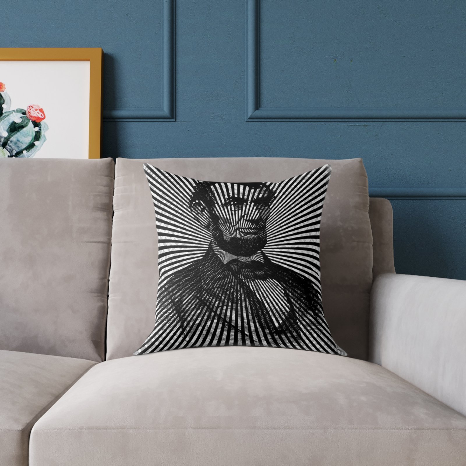 Abraham Lincoln Square Poly Canvas Pillow - Image 3