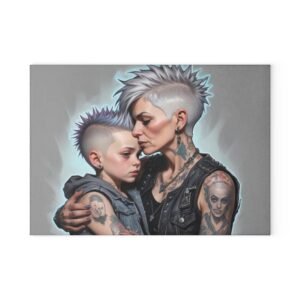 Punk Rocker Glass Cutting Board - Unique Kitchen Decor, Perfect Gift for Chefs, Home Cooks, and Housewarmings, Ideal for Birthdays or Holidays