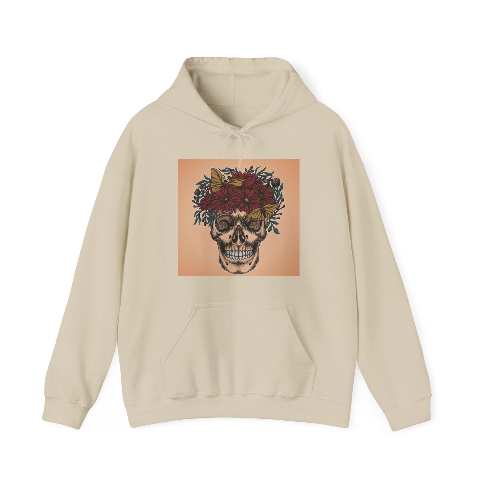 Skull Roses Tattoo Flowers Hoodie, Gothic Sweatshirt, Edgy Pullover, Dark Floral - Image 13