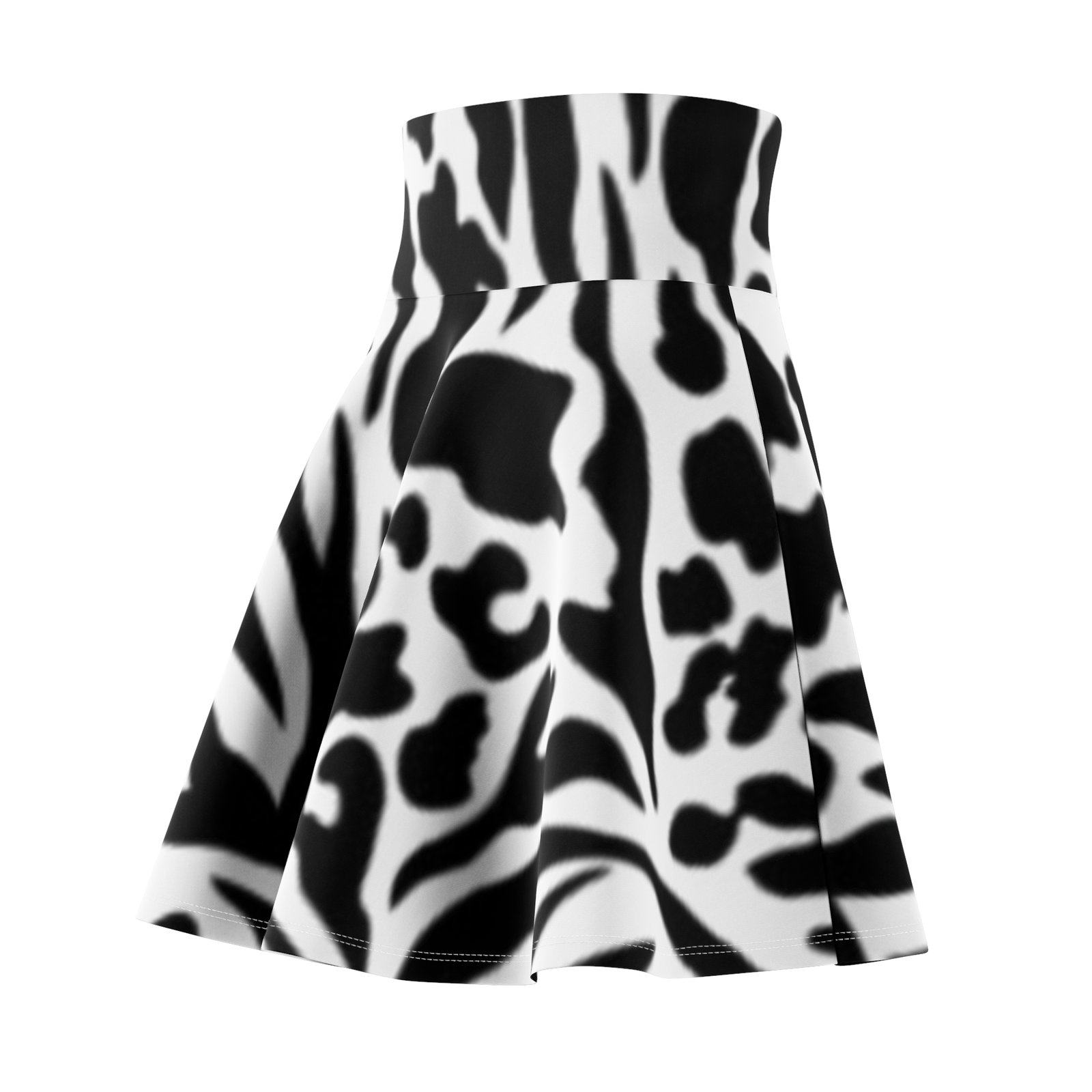 Zebra Print Women's Skater Skirt - Boho Chic Style for Spring & Summer - Image 4